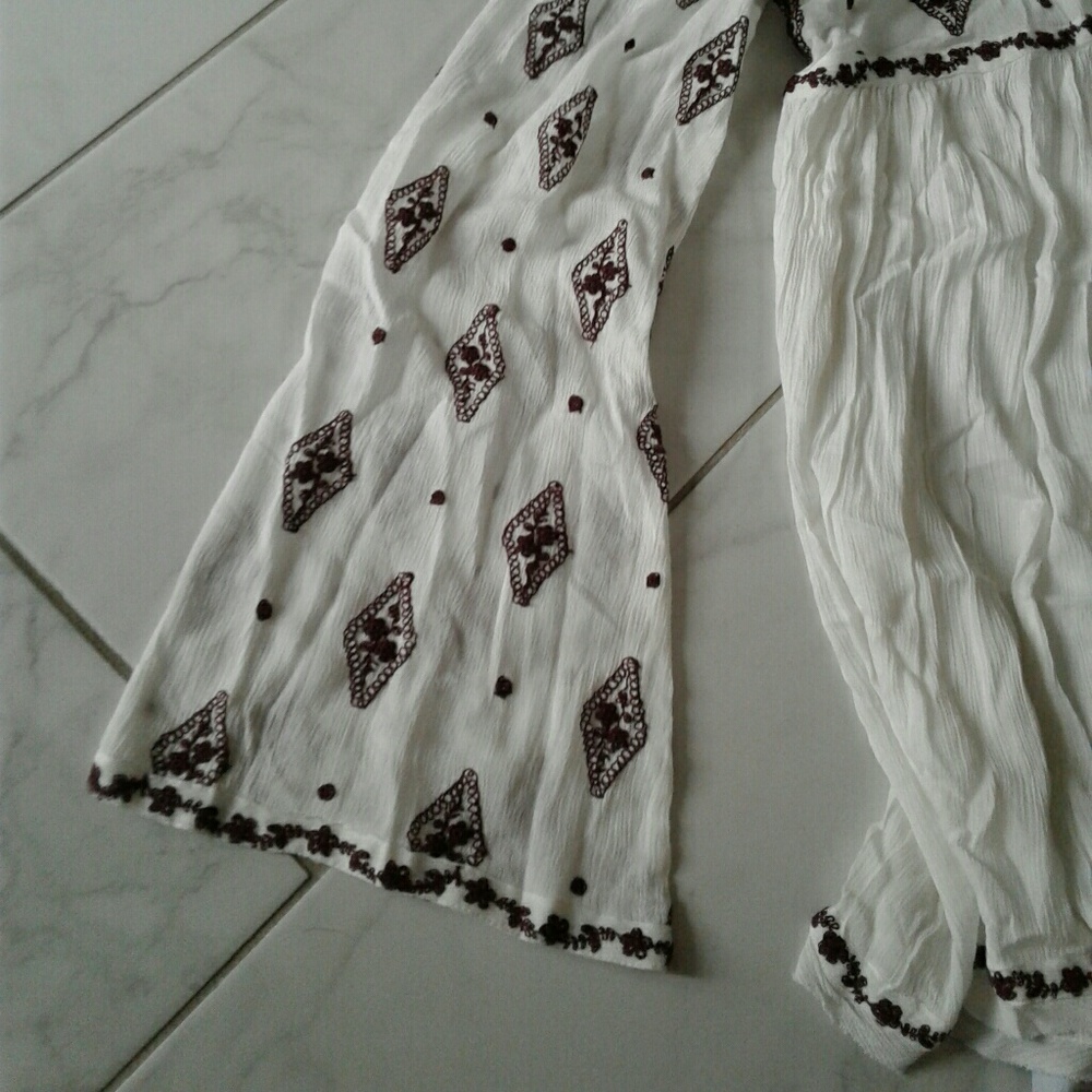 Free People red and white floral tunic size Xs - Picture 4 of 8